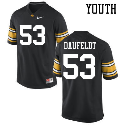 Youth #53 Spencer Daufeldt Iowa Hawkeyes College Football Jerseys Sale-Black